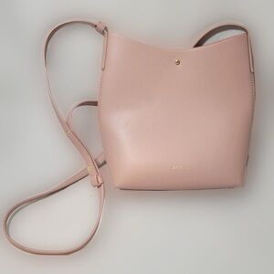Samara Peony Light Pink Crossbody Adjustable Vegan Leather Medium Shoulder Bag